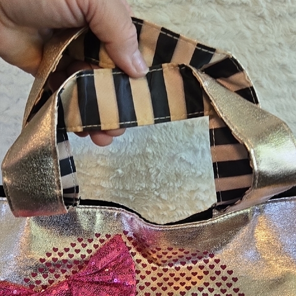 Betsey Johnson Gold and Pink Metallic Tote Bag - Picture 4 of 5